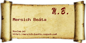 Mersich Beáta névjegykártya